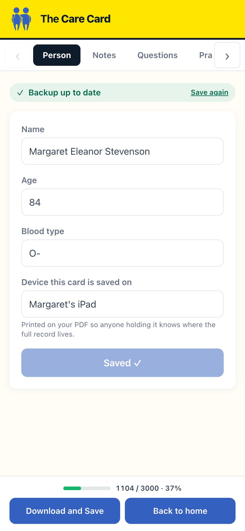 Looking after more than one person in The Care Card